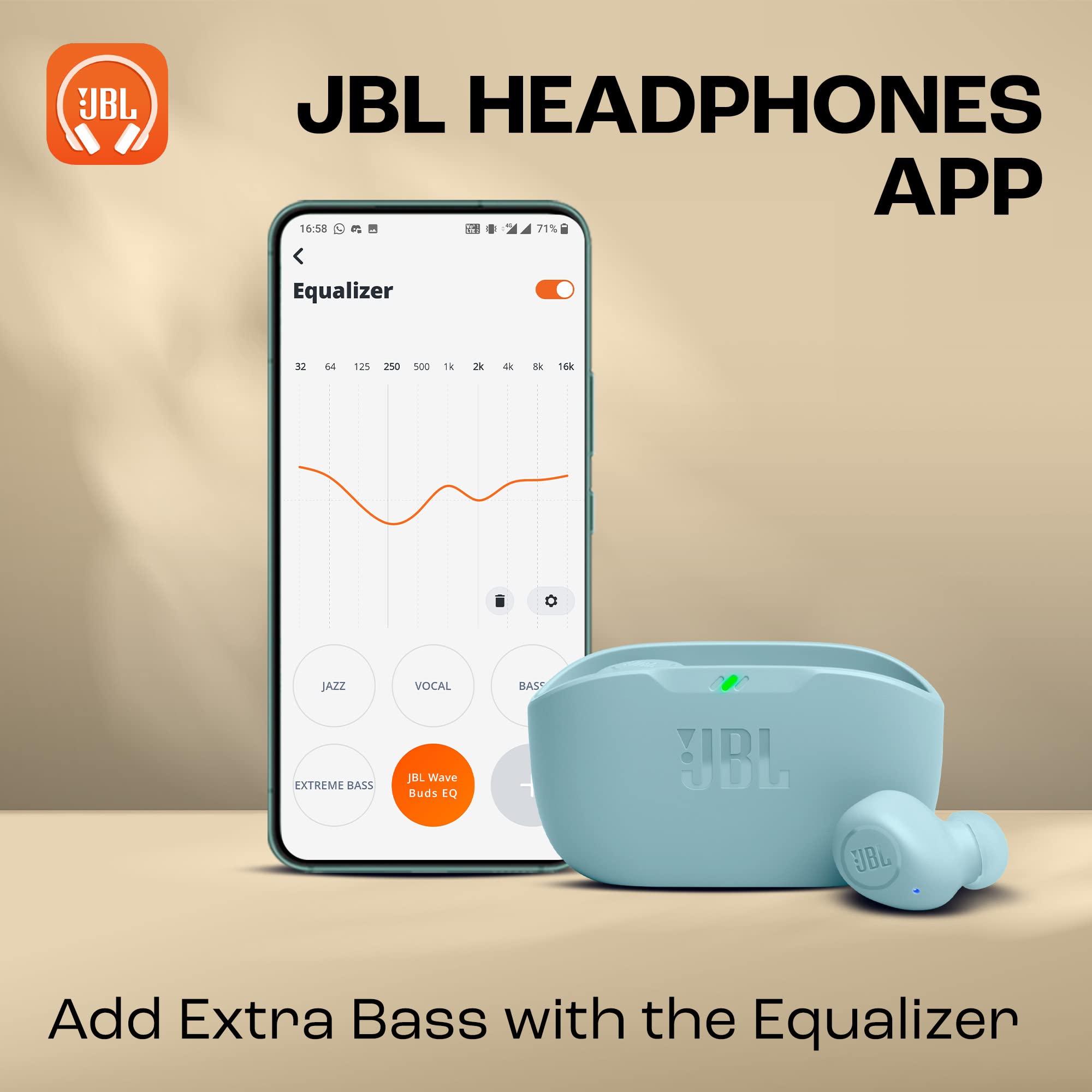 JBL Wave Flex True Wireless Stereo Earbuds, Beige Review