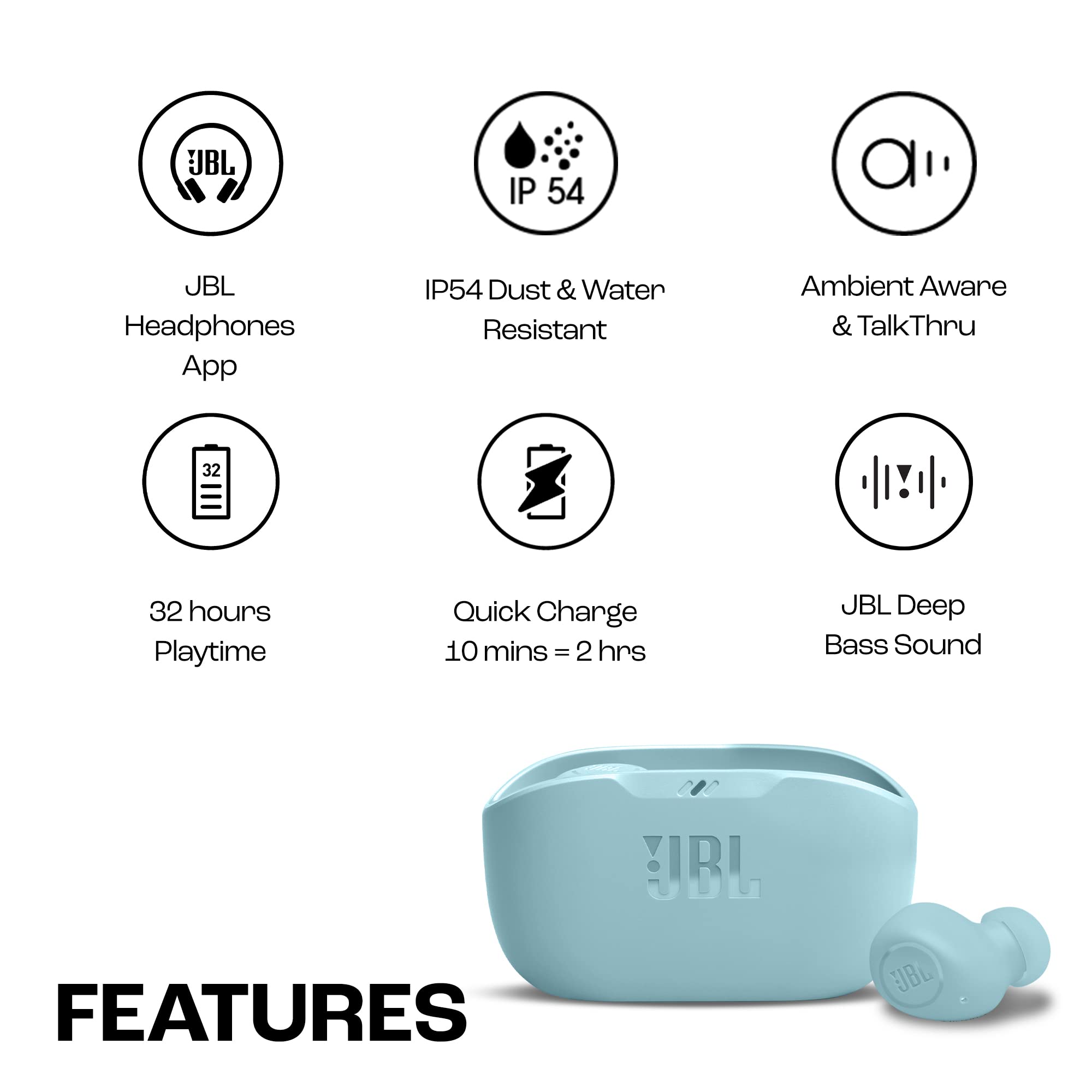 JBL Wave Flex True Wireless Stereo Earbuds, White Review