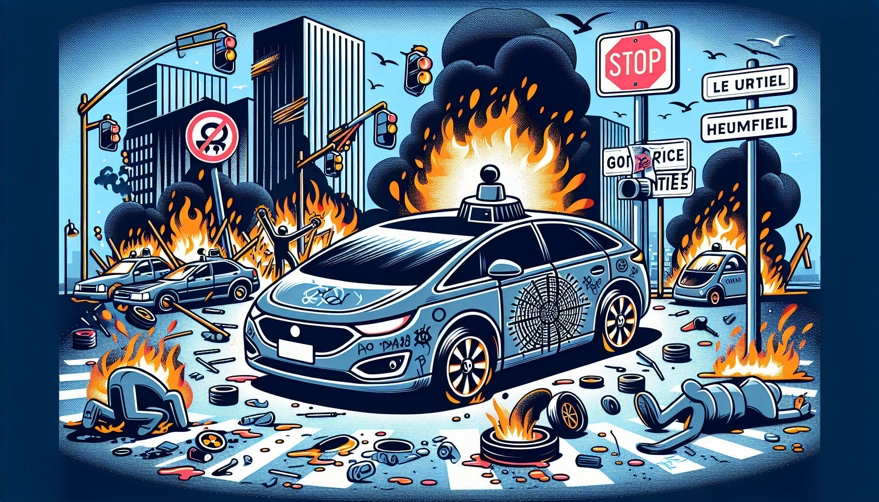 Waymo Vehicles Attacked: Vandalized and Set Ablaze in LA Demonstrations
