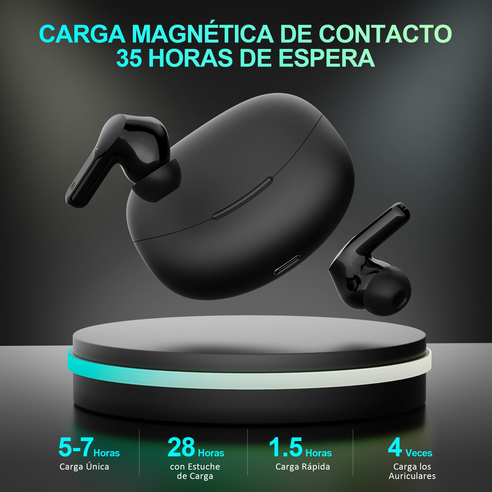 Bluetooth Headphones Wireless in-Ear - Bluetooth 5.3 Hi-Fi Stereo Deep Bass Wireless Headphones Noise Cancelling CVC Wireless Earbuds 35 Hours Playtime 13 mm Driver Earphones Waterproof USB C Review