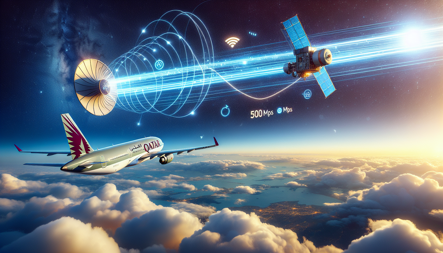 Qatar Airways Elevates with Starlink: In-Flight Connectivity Boosted to 500 Mbps per Aircraft