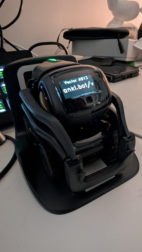 Vector OSKR robot navigating the workspace with upgraded functionalities.