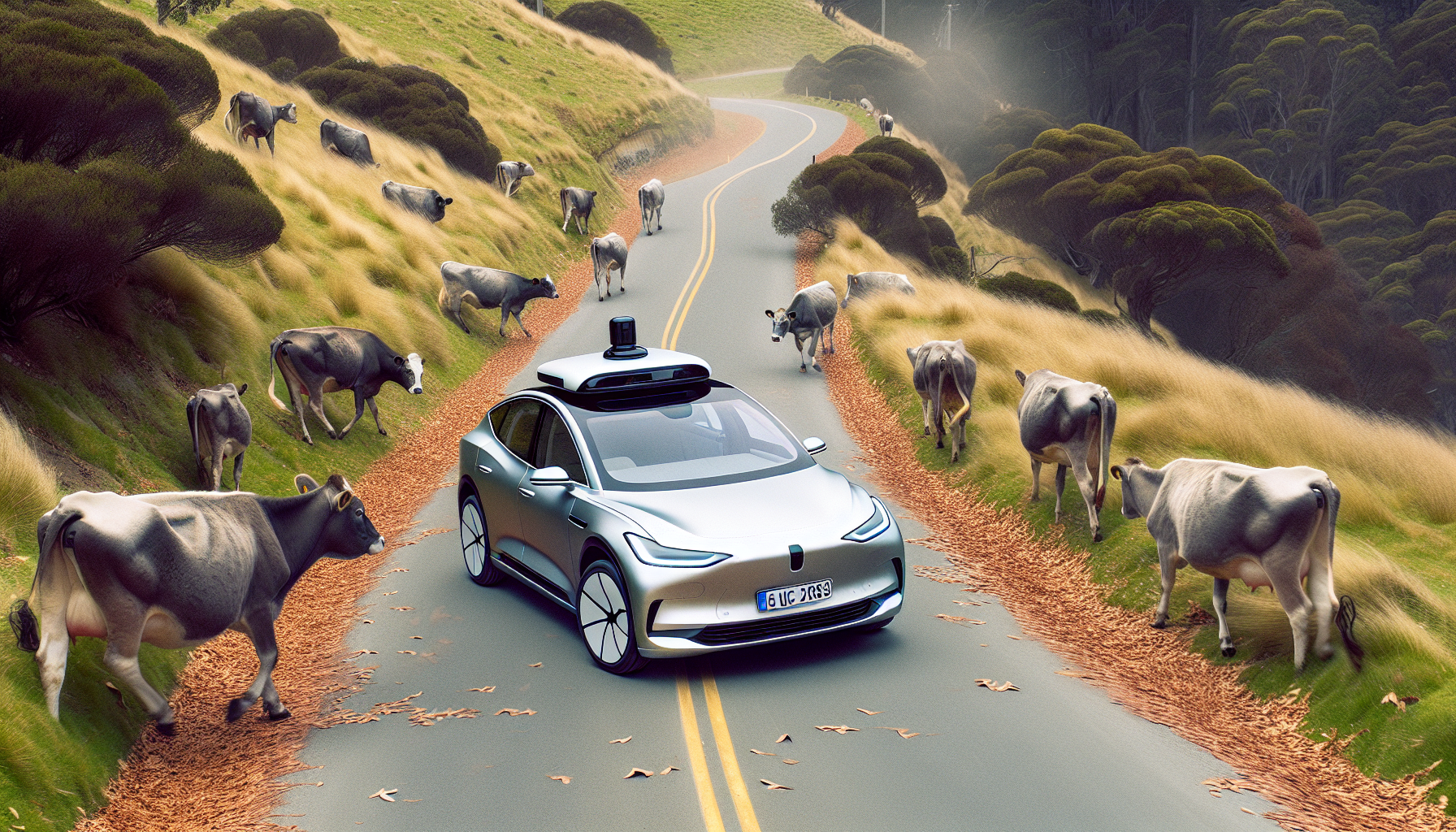 Tesla's FSD Challenge: Maneuvering Huon Hill and Avoiding Cows