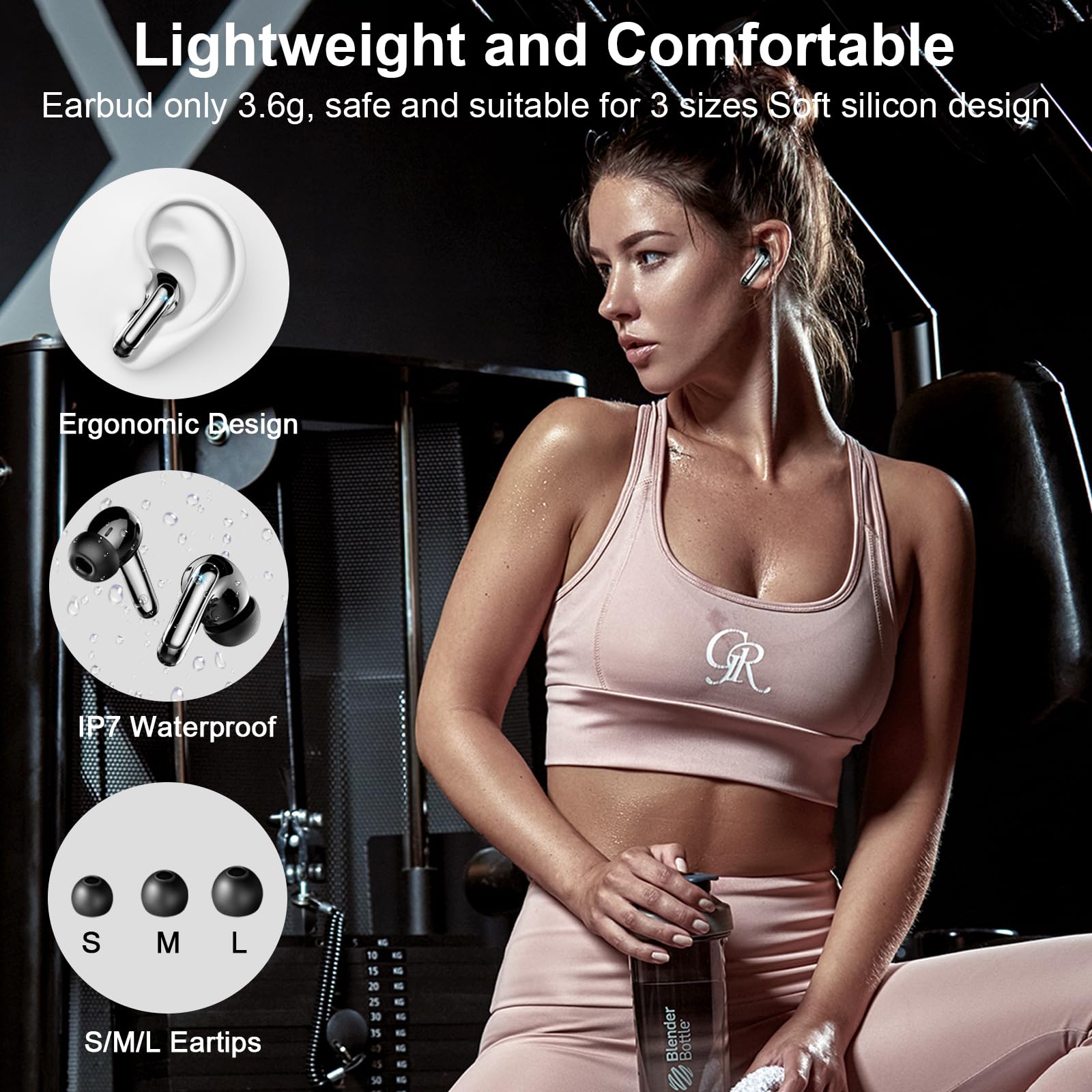 Wireless Bluetooth 5.3 In-Ear Headphones with 4 ENC Noise Cancelling Mic Review