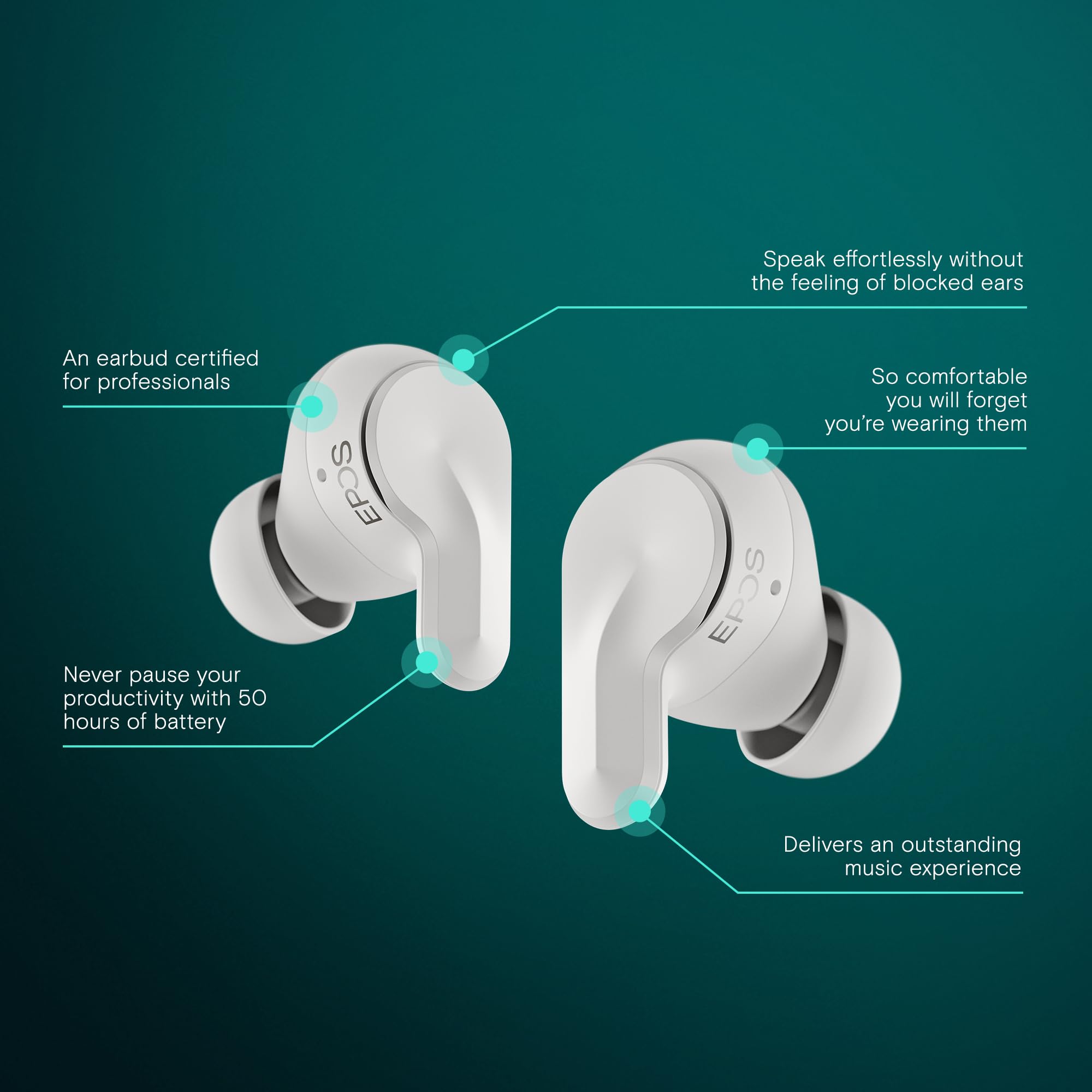 EPOS Adapt E1 White Wireless in-Ear Headphones Review