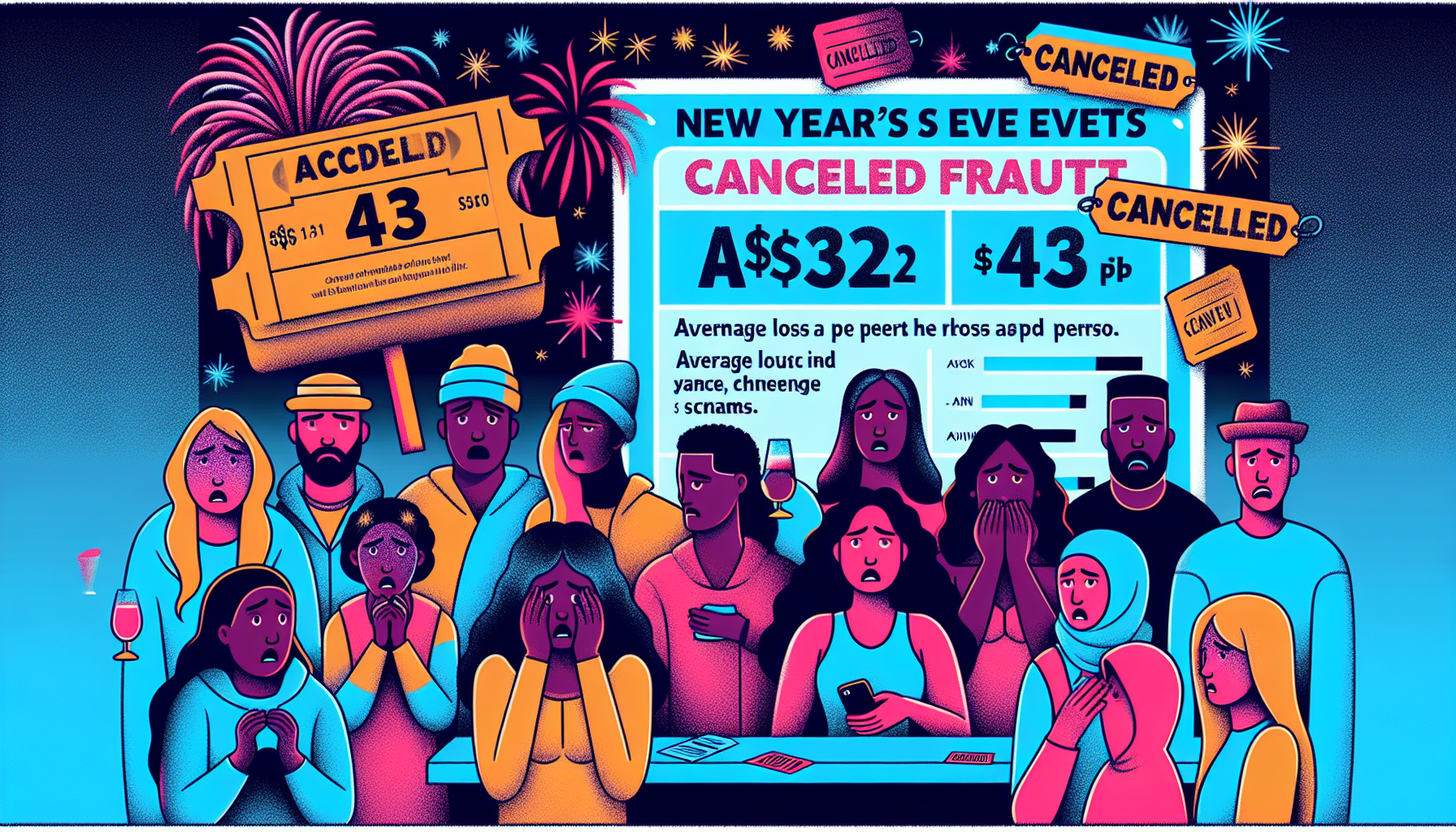 Australians Affected Severely by Ticket Frauds: New Year's Eve Events Experience Average Loss of A$432 per Individual