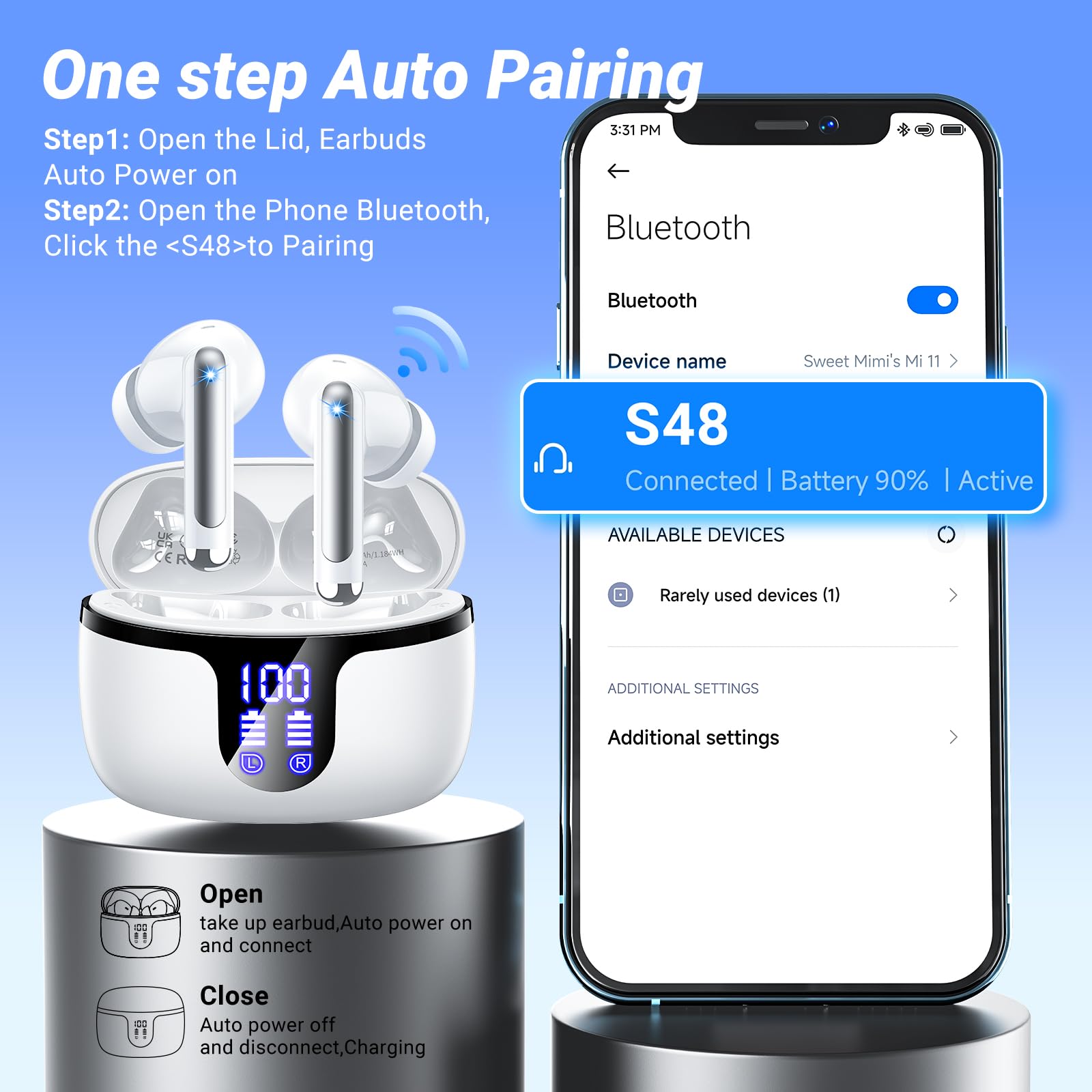 Wireless Earbuds Bluetooth 5.3 Headphones in Ear with 4 ENC Noise Cancelling Mic Review