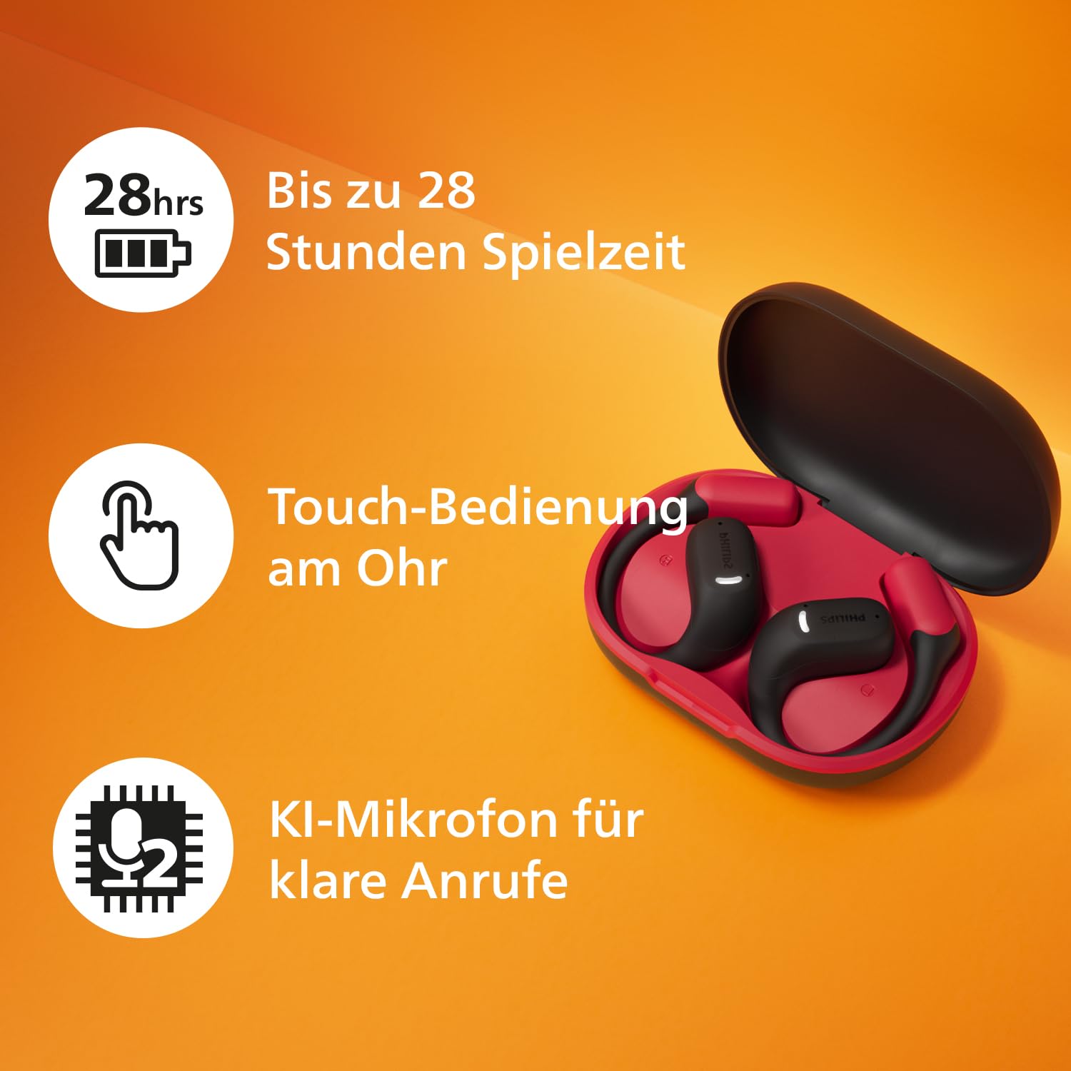 PHILIPS TAA6709 True Wireless Open Ear Sports Bluetooth Headphones - Black Review