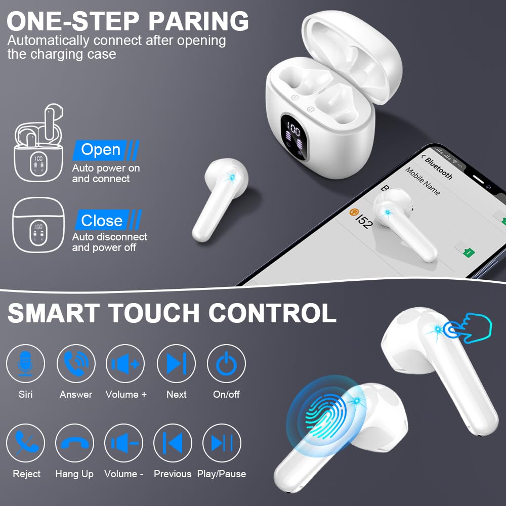 Wireless Earbuds Bluetooth 5.3 Headphones 2024 Wireless Headphones in Ear with ENC Mic Review