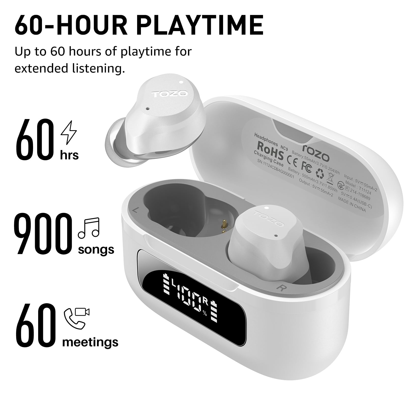 TOZO NC9 Wireless Earbuds White Review