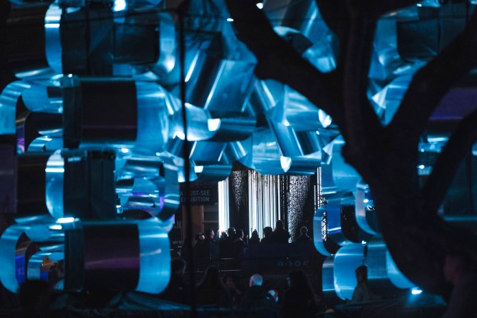 Vivid Sydney 2026 drone show over Cockle Bay